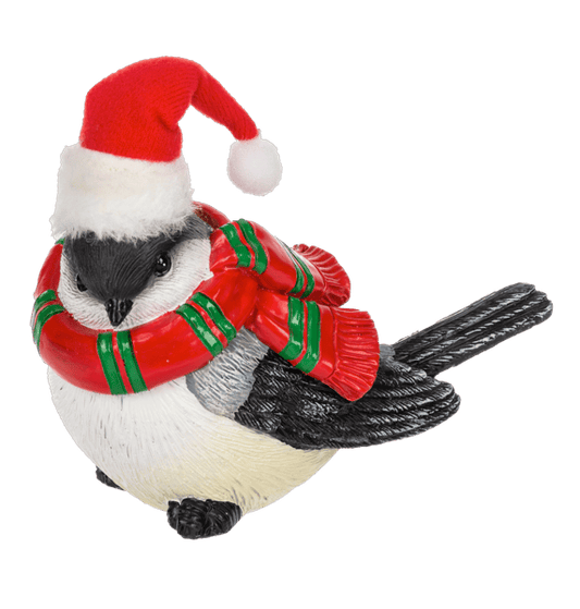 Candy Cane Bird Figurine - Red Scarf