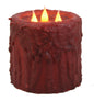 Three Wick Waxed LED Candle -