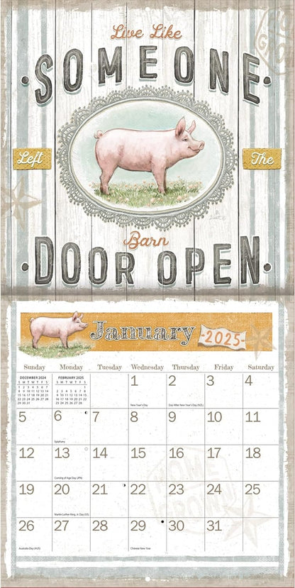 Farmhouse 2025 Mini Wall Calendar