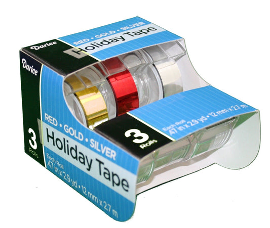 Darice Foil Holiday Tape 3 Pack