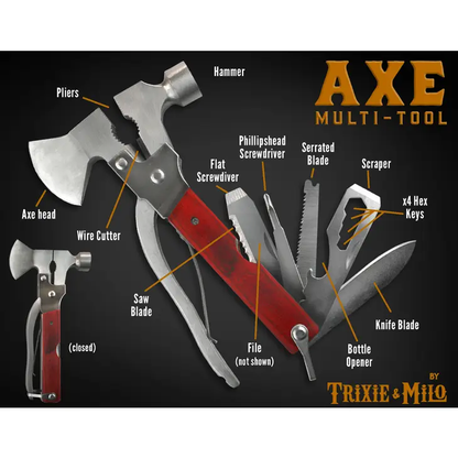 Axe Multi-Tool - Hammer, Screwdrivers, Pliers, Wire Cutter & More