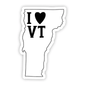 I Love Vermont Sticker - White