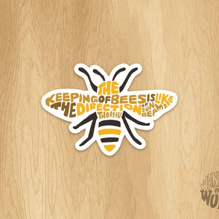 Hand-Lettered Bee Keeper Sticker