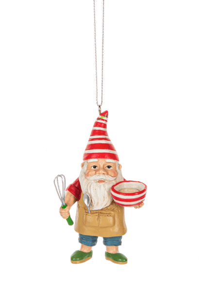 Gnome Baking Ornament - Stirring