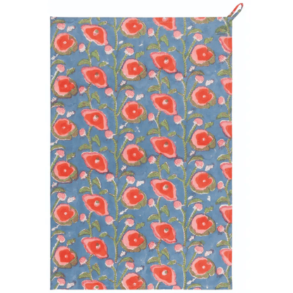 Poppy Block Print Dishtowel