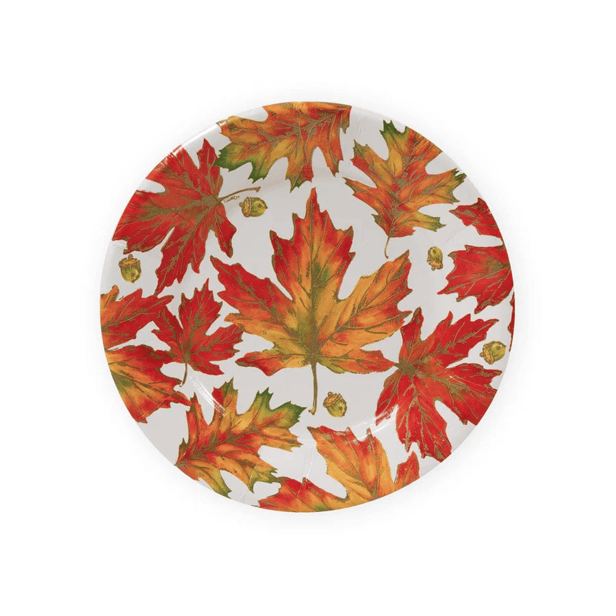 Autumn Hues White Salad & Dessert Plates - 8 Per Package