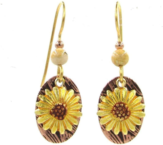 Warm Sunflower Drop Earrings