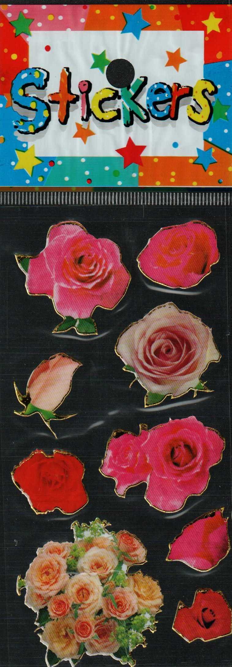 Full Color Sticker Sheet -  Pink Roses