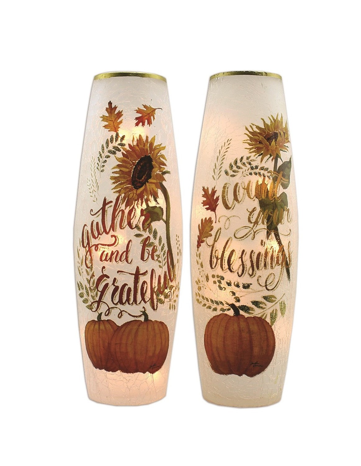 Fall Harvest Lighted Vase -