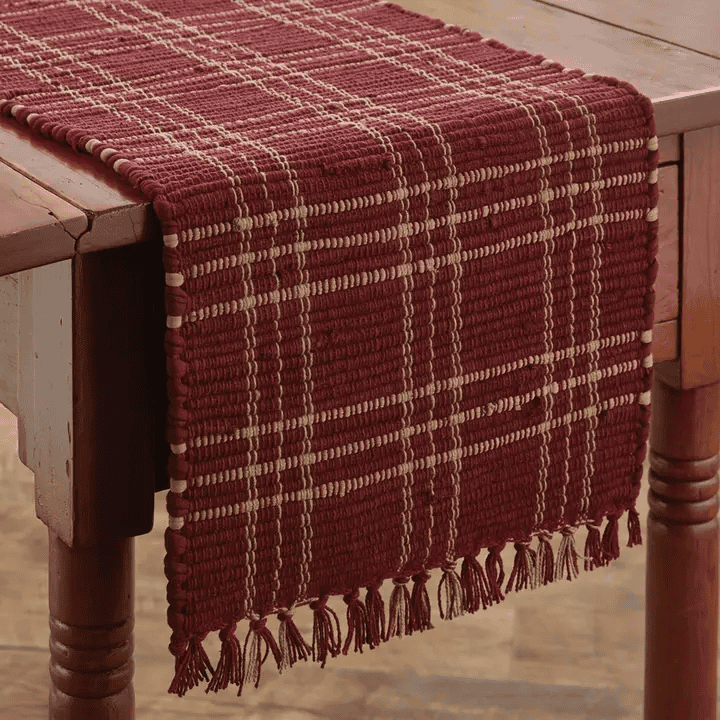 Sturbridge Chindi Table Runner - 54"L - Wine