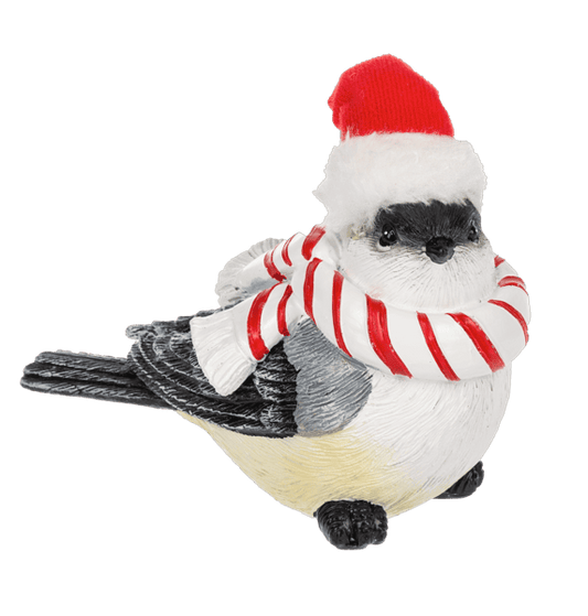 Candy Cane Bird Figurine - Red/White Scarf