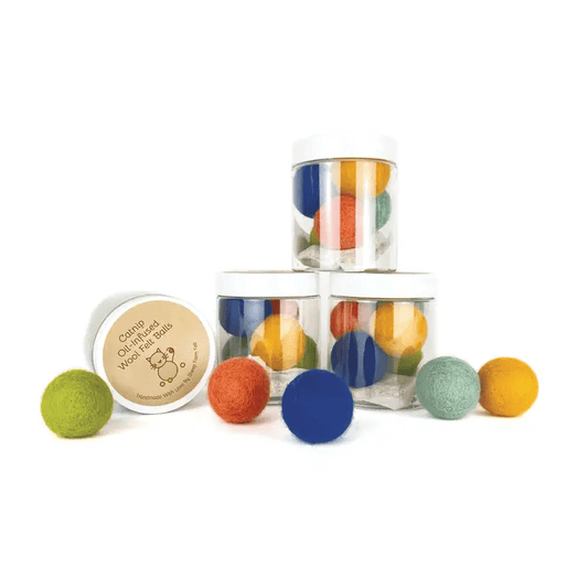 Catnip Oil-Infused Felt Balls - Large - Set of 5