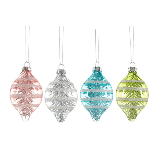 Colorful Glass Drop Ornament - Green