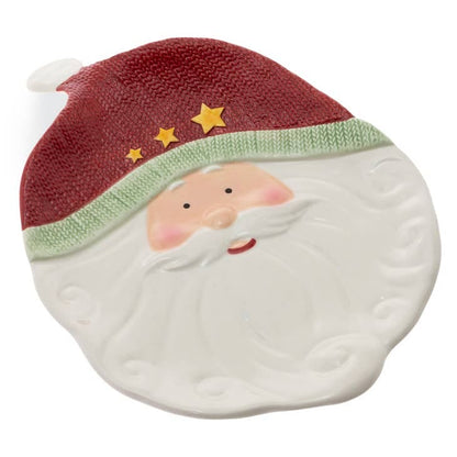 Jolly Santa Ceramic Christmas Platter