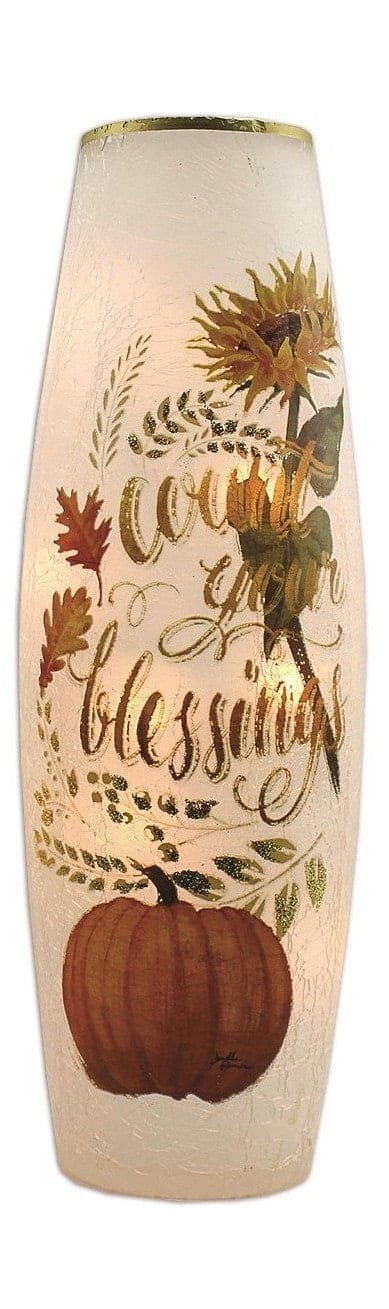 Fall Harvest Lighted Vase -