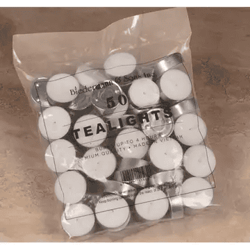 Tea Lights - Unscented - White - Singles