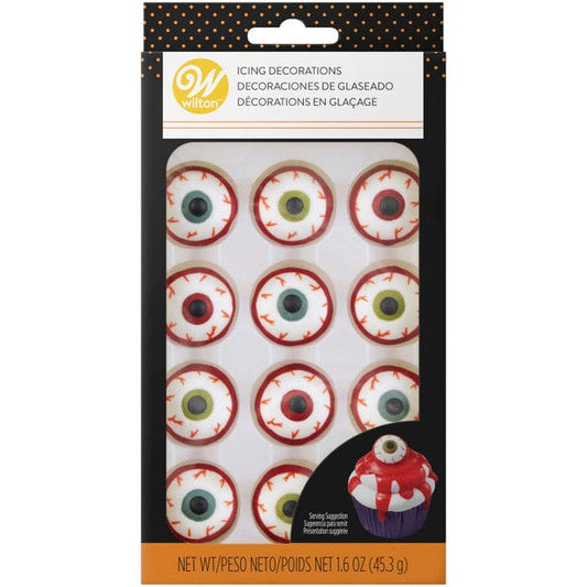 Bloody Eyeball Icing Decorations - 12-Count