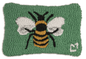 Honey Bee Hand Hooked Wool Decorative Pillow