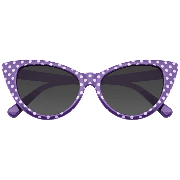 Womens Retro Rockabilly Polka Dot Cat Eye Sunglasses