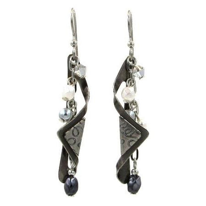 Metal Wrap Linear Bead Earrings  Earring