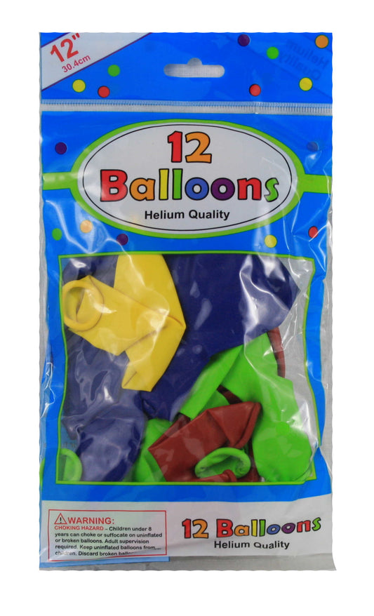 Party Balloon 12" Mix - Primary Colors