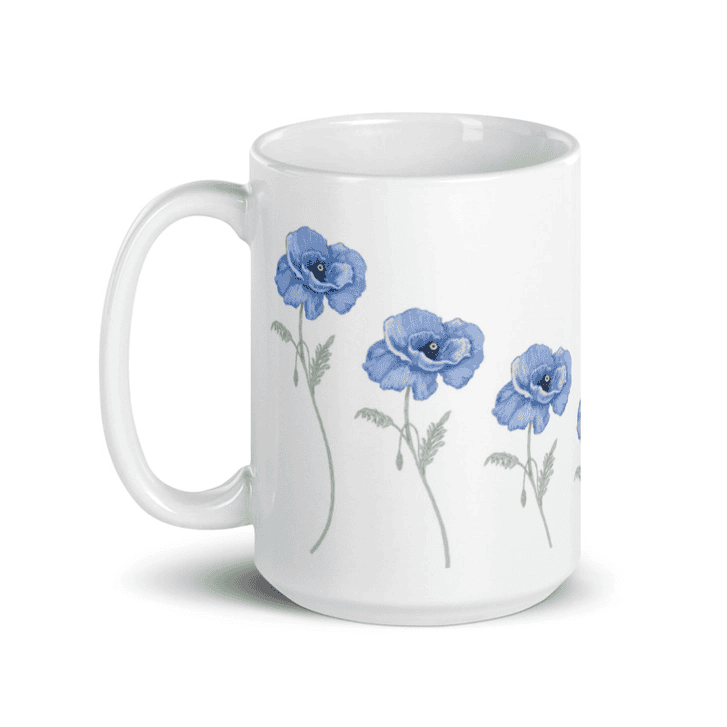 Garden Blue Poppy - Mug