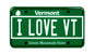 Vermont - I Love Vt License Plate Sticker