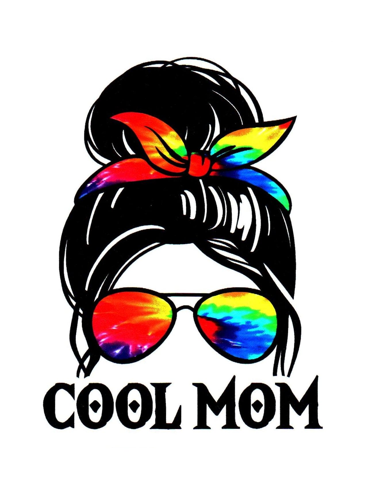 Cool Mom Tye Dye Headband/Glasses Sticker