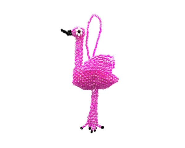 Seed Bead Flamingo Ornament