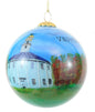 Hand Painted Glass Globe Ornament - Round Church Ornament