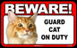 Beware Guard Cat On Duty Sign -