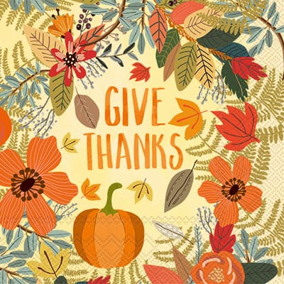 Cocktail Napkin - Give Thanks.