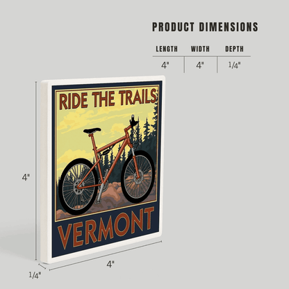 Ceramic Coaster - Vermont Bicycle Scene