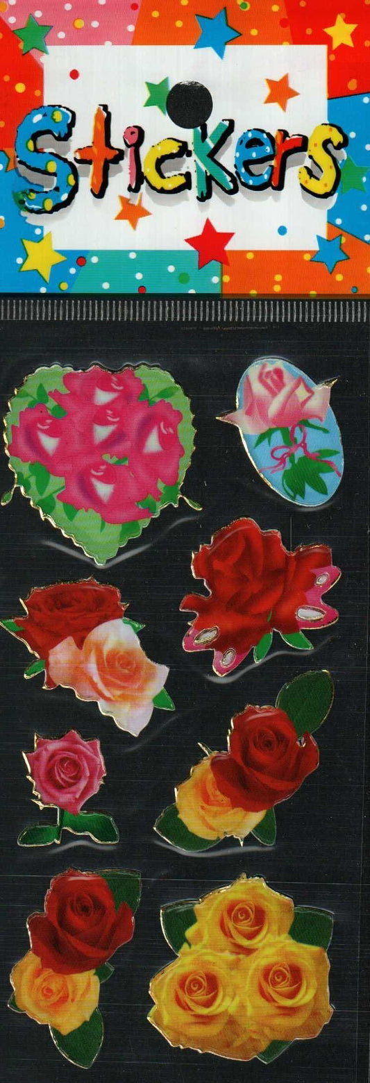 Full Color Sticker Sheet -  Heart Rose