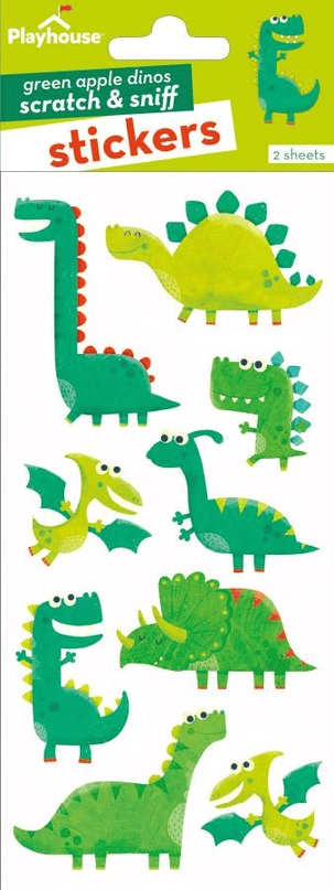 Green Apple Dinosaurs Scratch & Sniff Stickers