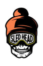 Sled Head Skeleton Head Wearing Hat Sticker