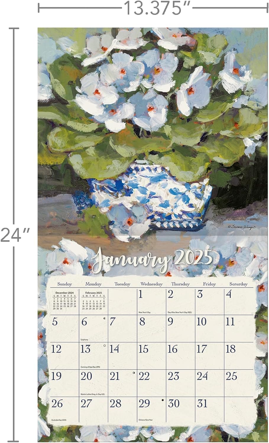 Gallery Florals 2025 Wall Calendar