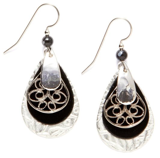 Layered Teardrop Filigree Earrings