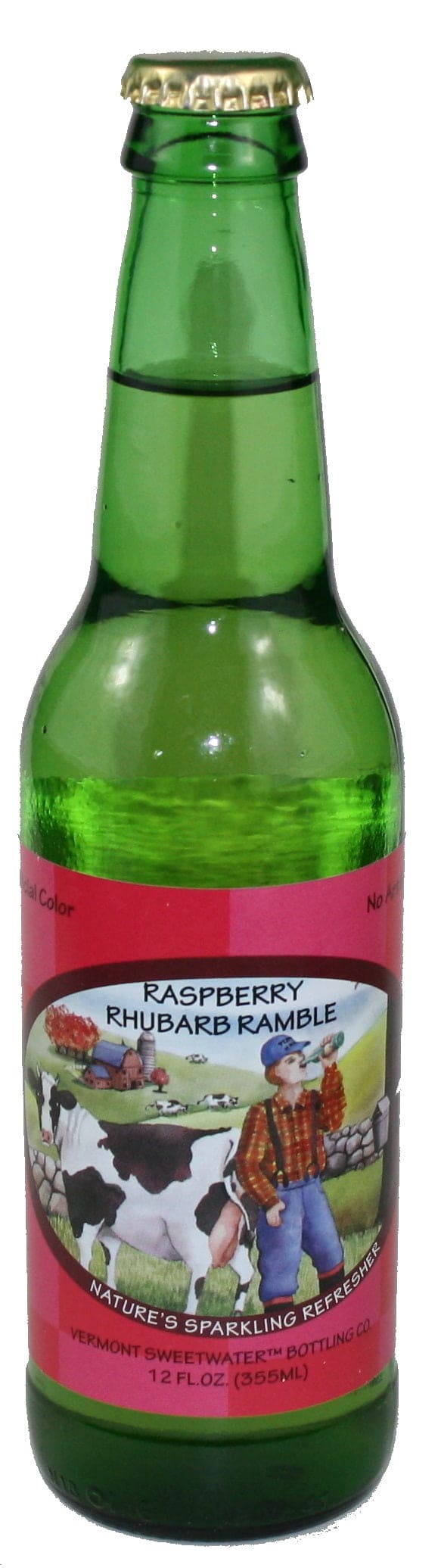 Vermont Sweetwater All Natural Glass Bottle Soda (Raspberry Rhubarb Ramble)