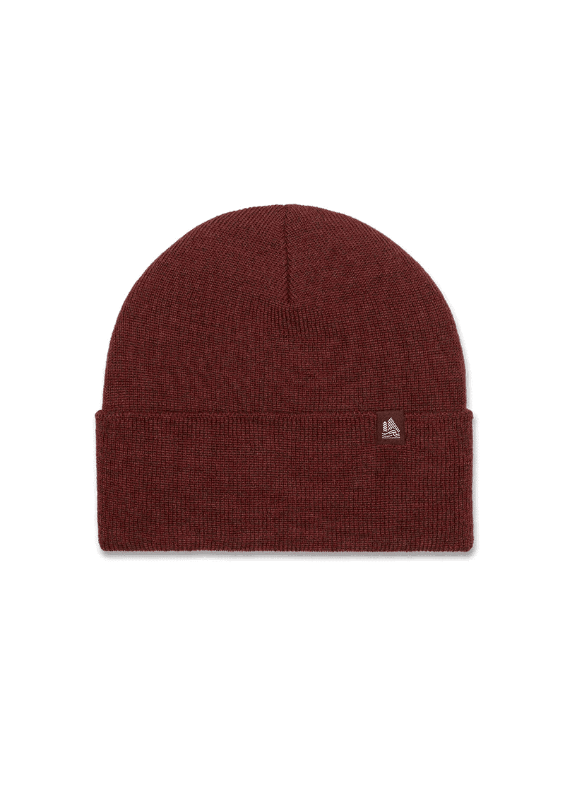 Solid Ribbed Cuffed Beanie - Garnet