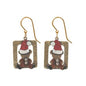 Teddy Bear With Santa Hat Earrings