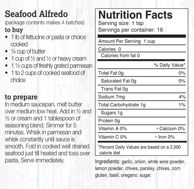 Halladay's Alfredo Mix