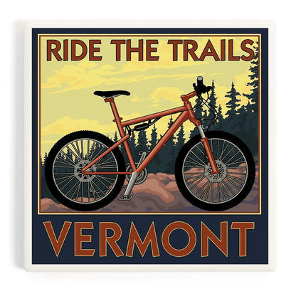 Ceramic Coaster - Vermont Bicycle Scene