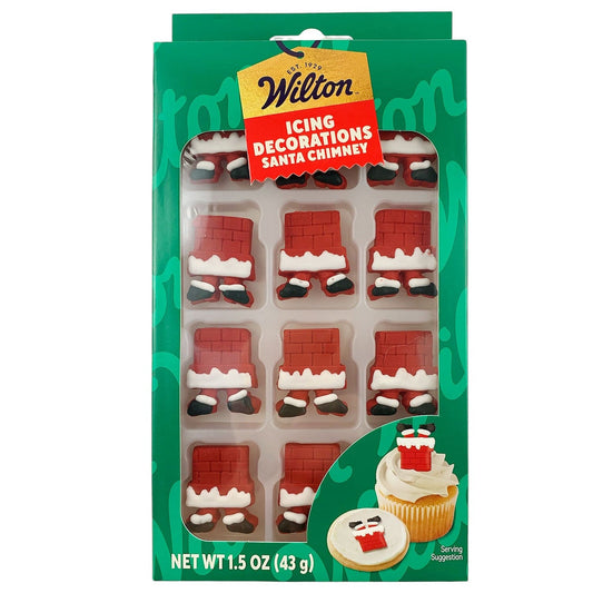 Wilton 12-Count Santa Chimney Royal Icing Decorations