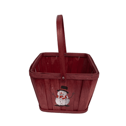 Snowman Red Square Basket