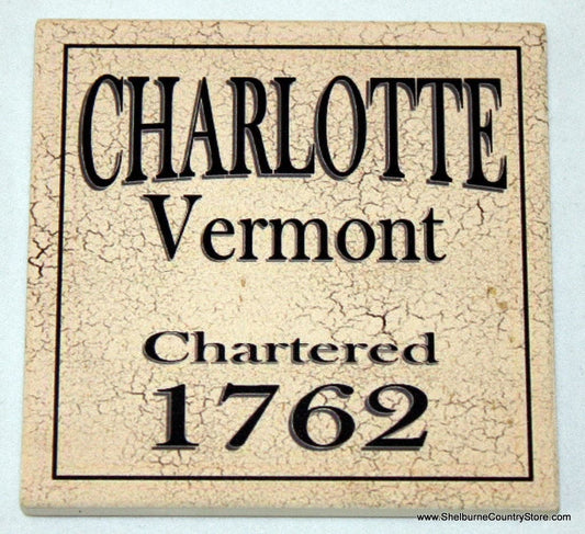 Local Towns Ceramic Coaster -  Charlotte