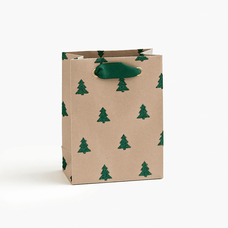 Green Glitter Tree Gift Bag