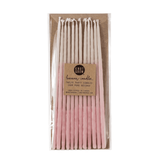 Tall Pink Ombre Beeswax Birthday Candles