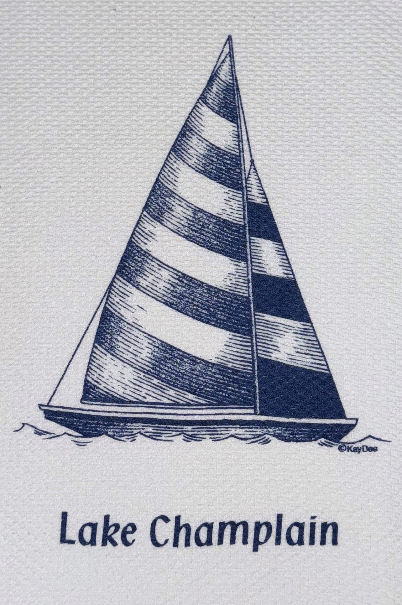 Lake Champlain Sailboat Dish Towel - Shelburne Country Store