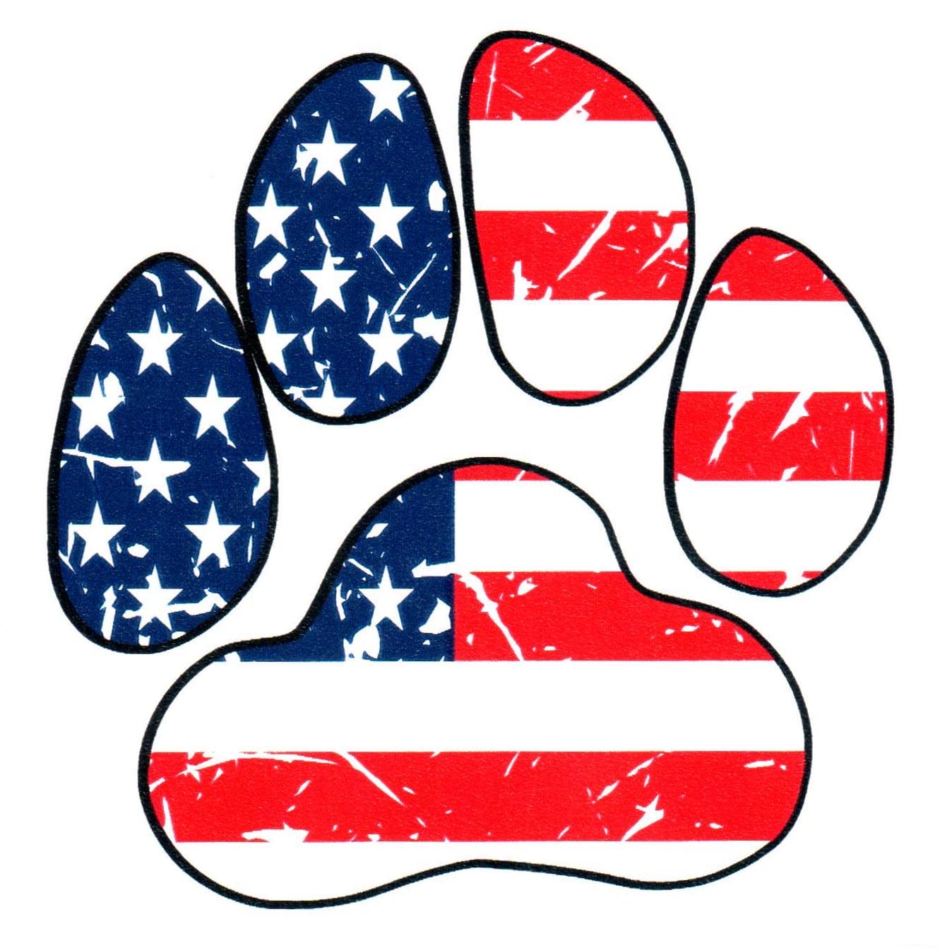 USA Flag Paw Sticker